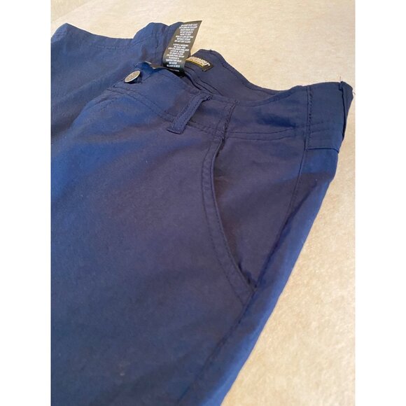 Khombv Cropped Capri Pant Medium, Women's Navy Blue, Zipper, Lightweight Casual - Picture 4 of 9